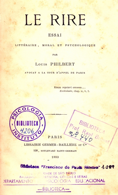 Le rire : essai litteraire, moral et psychologique
